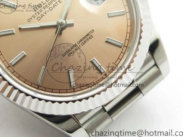 MiroTime 0307 Neat Day-Date 40mm 228239 BP New Dial Version 904 SS RG Stick Markers Dial on SS President Bracelet A 2819